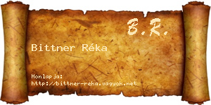 Bittner Réka névjegykártya